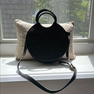 Black Woven Circle Bag
